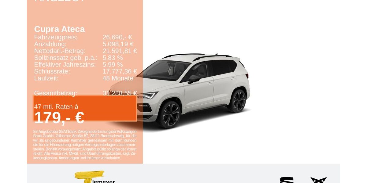 Cupra Ateca 32.832 km 25.370 &euro; Hemer 58675