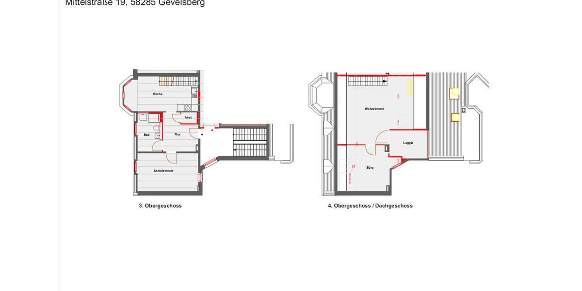 Etagenwohnung Gevelsberg - 3 Zimmer, 102 m&sup2;, 1.020&euro; | Angebot:25215040
