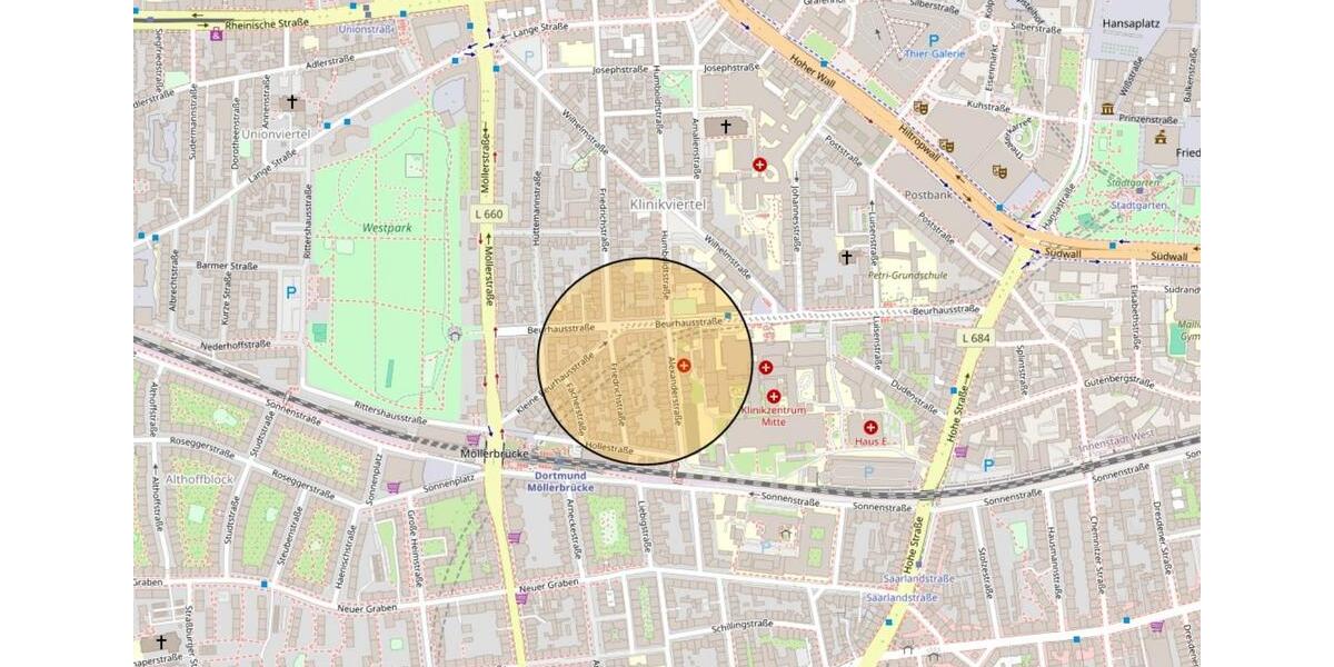 Etagenwohnung Dortmund Innenstadt West - 3 Zimmer, 60 m&sup2;, 498&euro; | Angebot:25874328