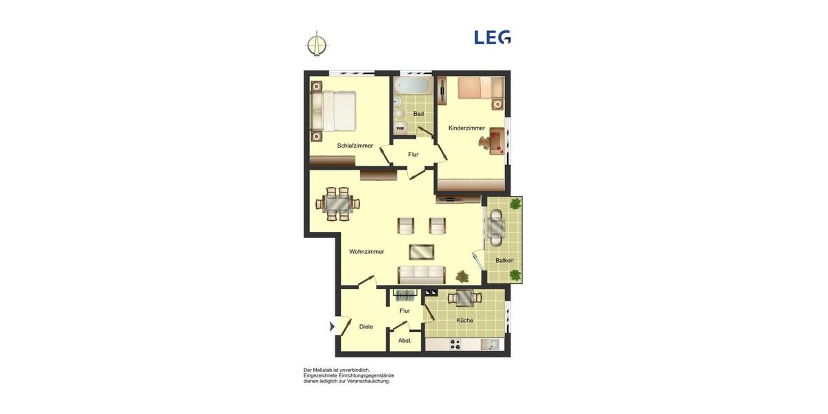 Etagenwohnung Bergkamen - 3.5 Zimmer, 86 m&sup2;, 579&euro; | Angebot:25884356