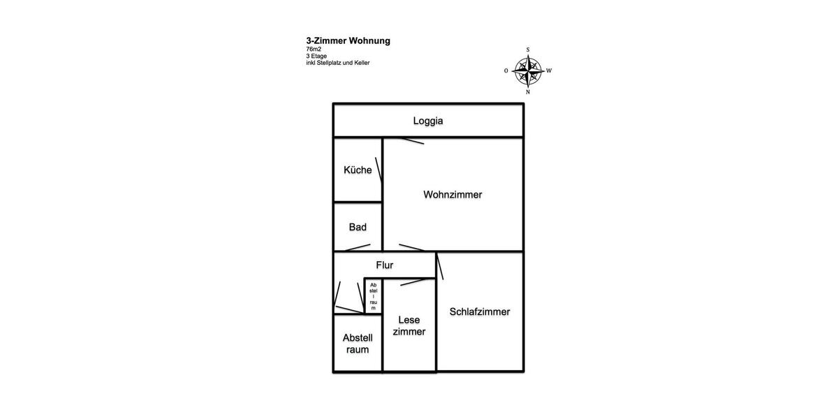 Etagenwohnung Kamen - 3 Zimmer, 76 m&sup2;, 198.000&euro; | Angebot:23606968