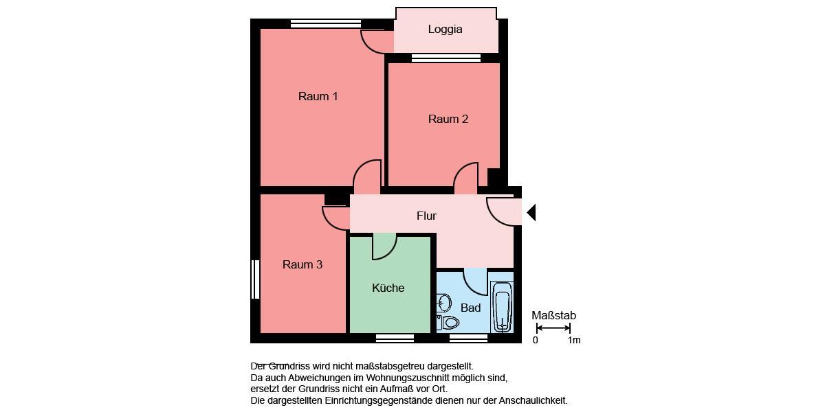 Etagenwohnung Menden (Sauerland) Bösperde - 3 Zimmer, 70 m&sup2;, 539&euro; | Angebot:26568675