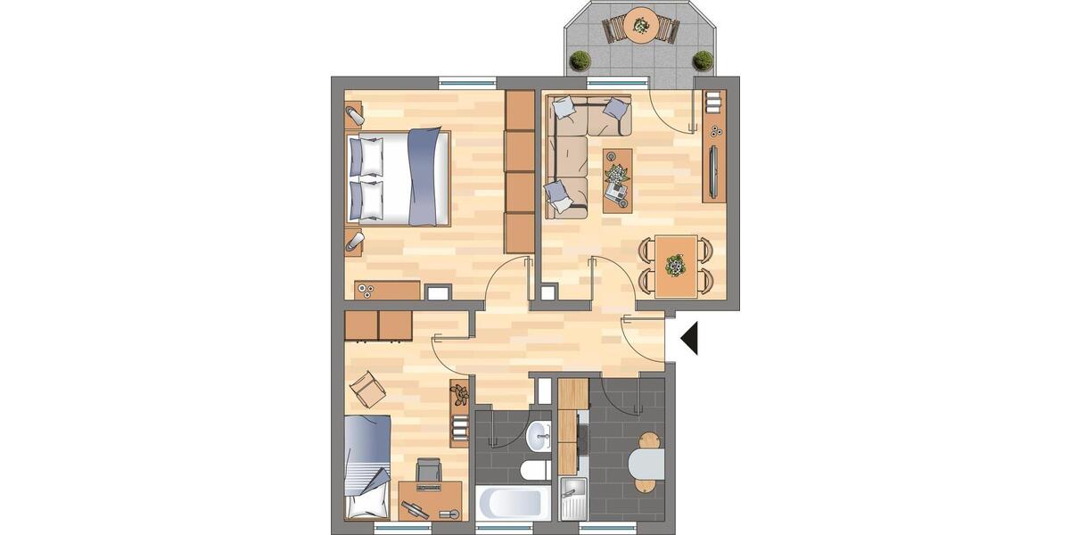 Etagenwohnung Witten Heven - 3 Zimmer, 57 m&sup2;, 509&euro; | Angebot:26495996