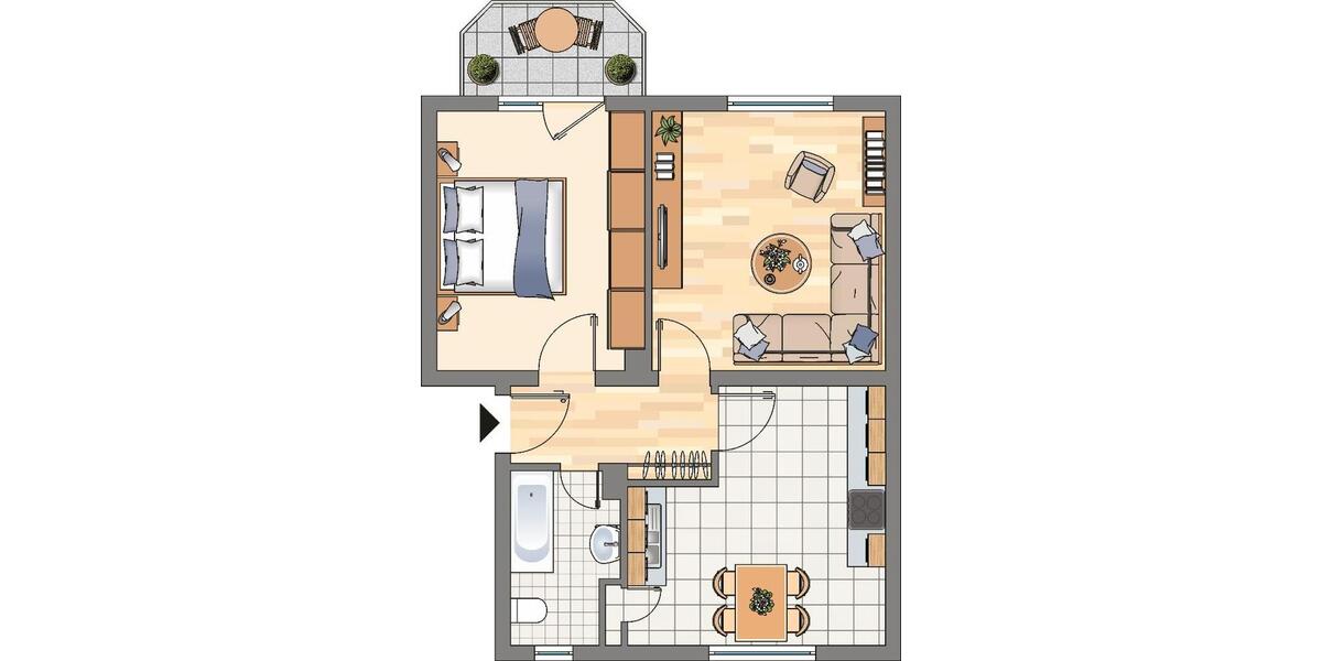 Etagenwohnung Dortmund Brackel - 2 Zimmer, 56 m&sup2;, 529&euro; | Angebot:26586840