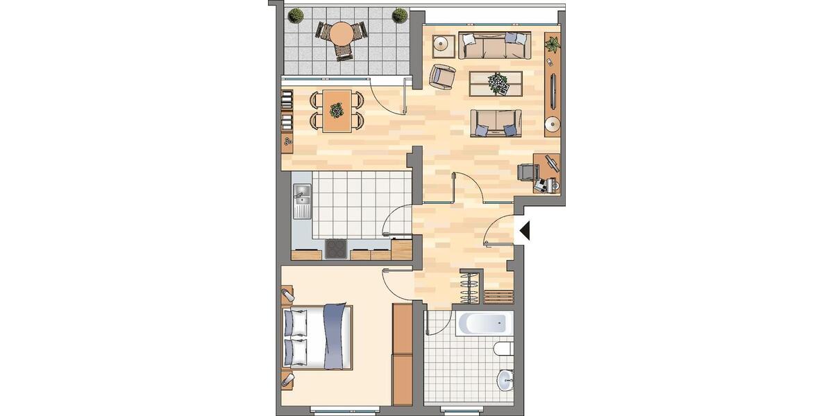 Etagenwohnung Dortmund Hombruch - 2 Zimmer, 66 m&sup2;, 401&euro; | Angebot:25305612