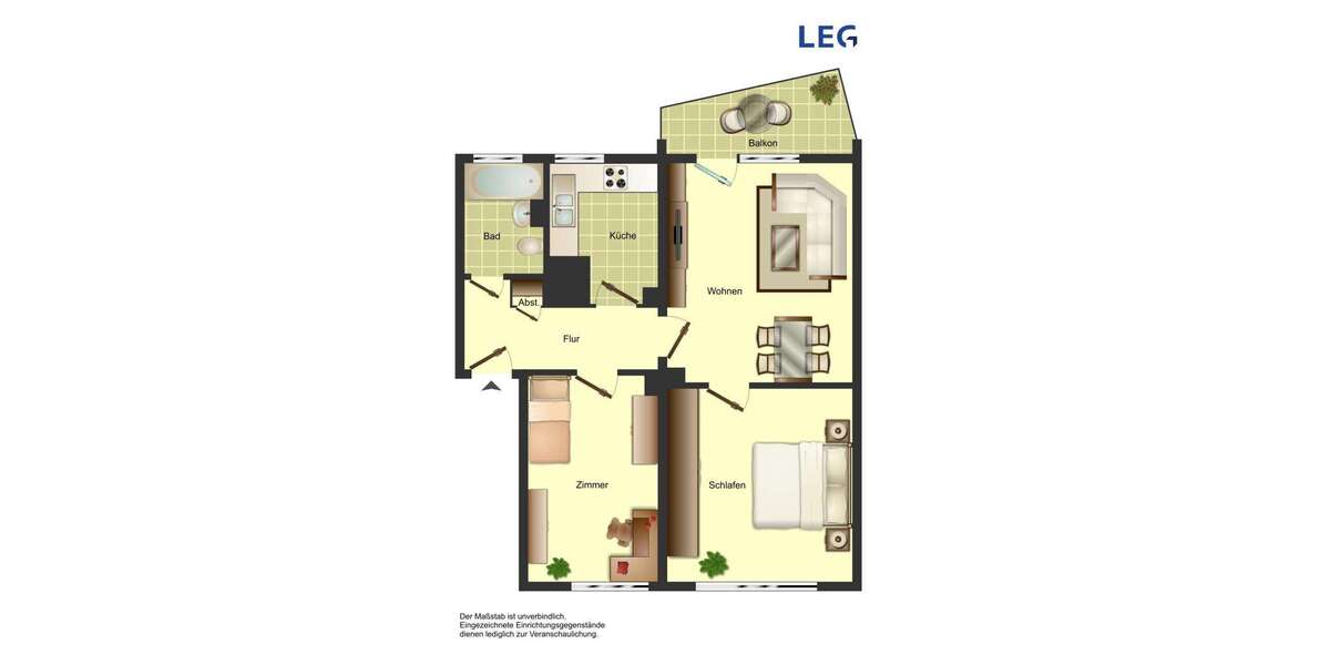 Etagenwohnung Unna Königsborn - 3.5 Zimmer, 58 m&sup2;, 459&euro; | Angebot:25915612