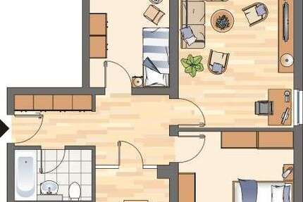 Wohnung Holzwickede - 3 Zimmer, 74 m&sup2;, 373&euro; | Angebot:26978156