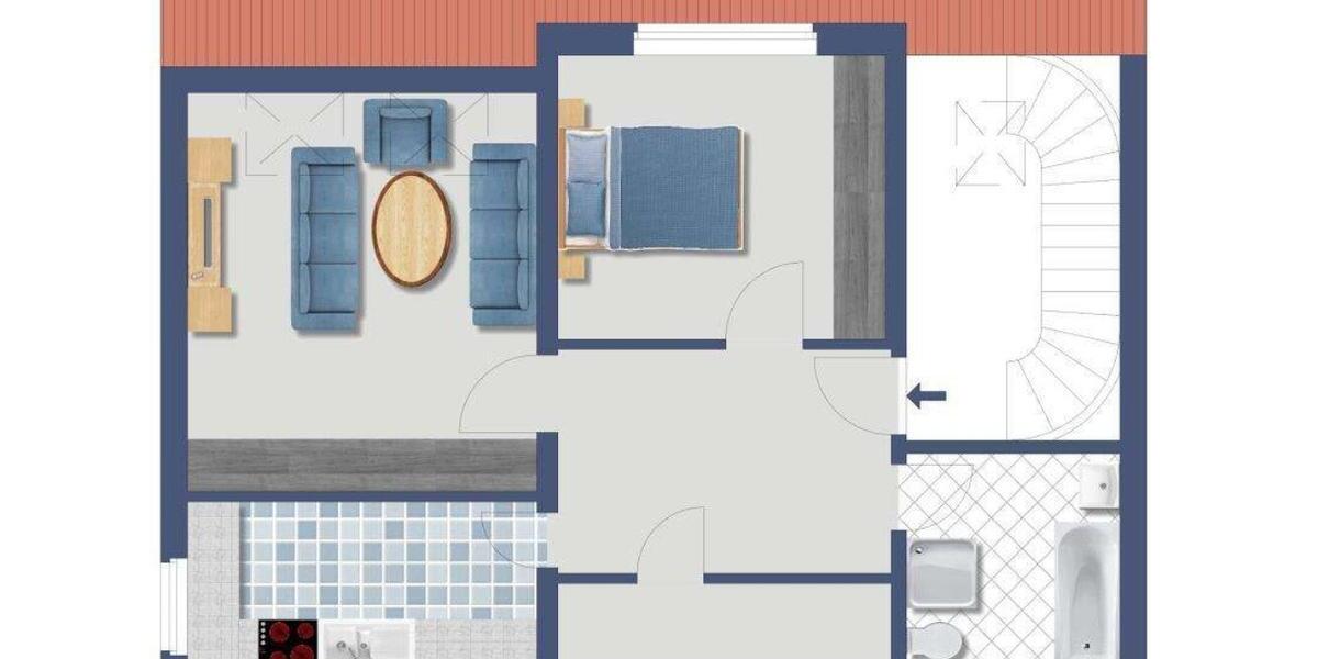 Dachgeschoßwohnung Lüdenscheid Staberg - 2 Zimmer, 58 m&sup2;, 425&euro; | Angebot:24492095