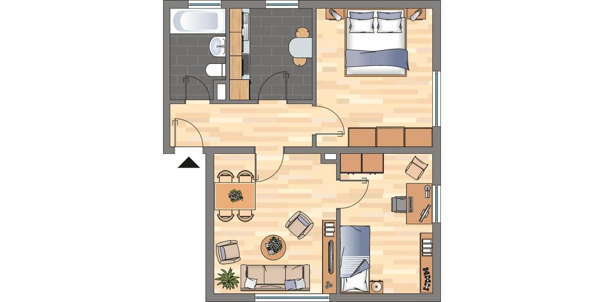 Erdgeschoßwohnung Witten Herbede - 3 Zimmer, 55 m&sup2;, 429&euro; | Angebot:26496012