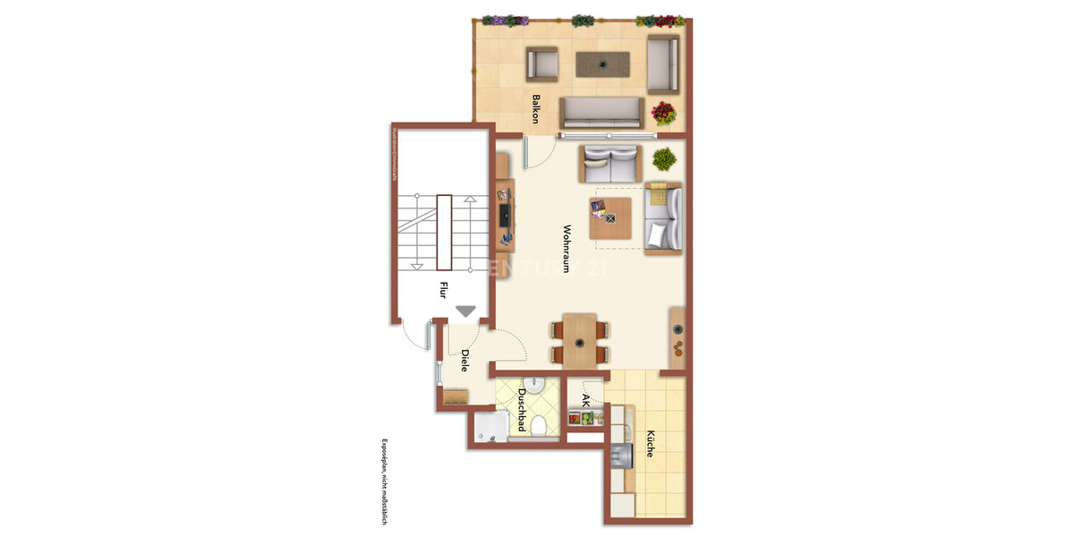 Hochparterre: Apartment mit großzügigem Sonnenbalkon in Hagen-Dahl - Etagenwohnung Hagen Dahl | Angebot:26465747