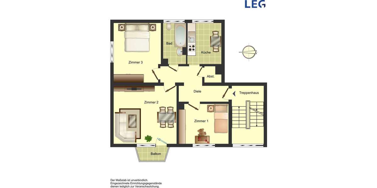 Etagenwohnung Bergkamen Rünthe - 3.5 Zimmer, 63 m&sup2;, 479&euro; | Angebot:24702452