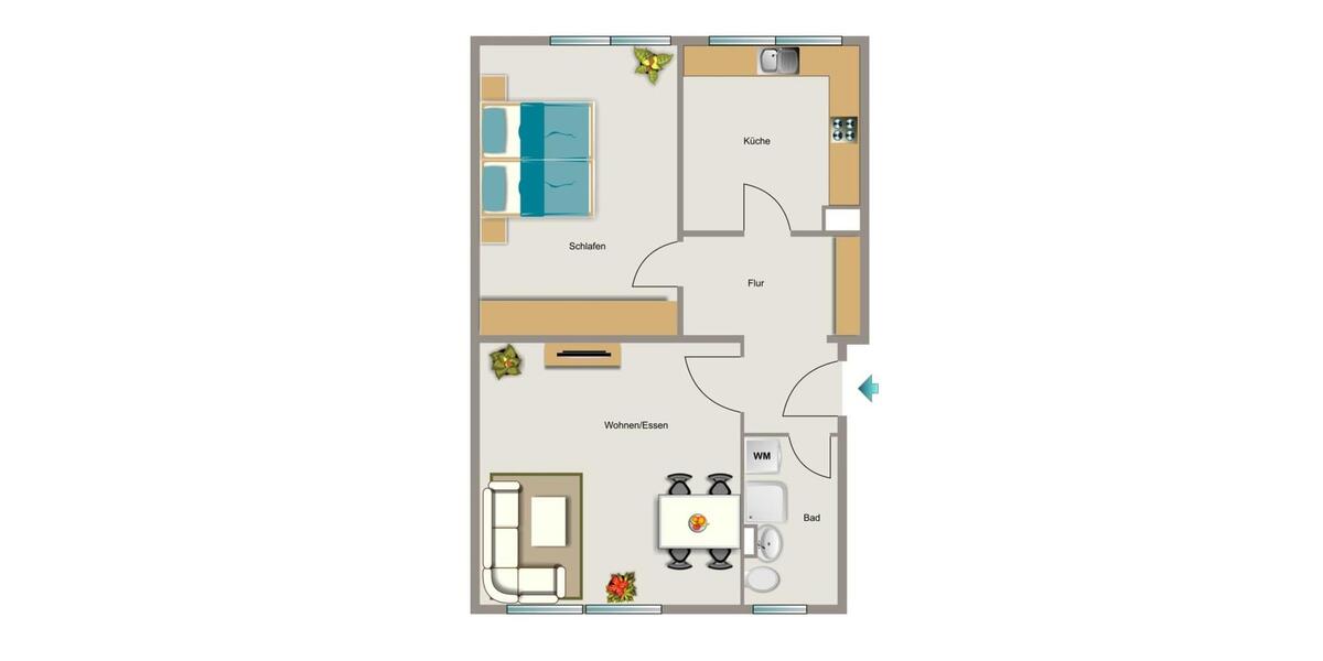 Etagenwohnung Dortmund Innenstadt Nord - 2.5 Zimmer, 56 m&sup2;, 494&euro; | Angebot:25995736