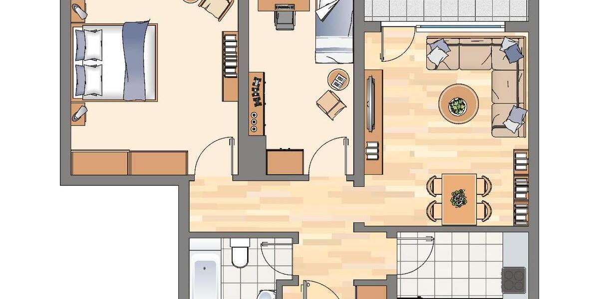 Etagenwohnung Dortmund Brackel - 3 Zimmer, 67 m&sup2;, 549&euro; | Angebot:25409569
