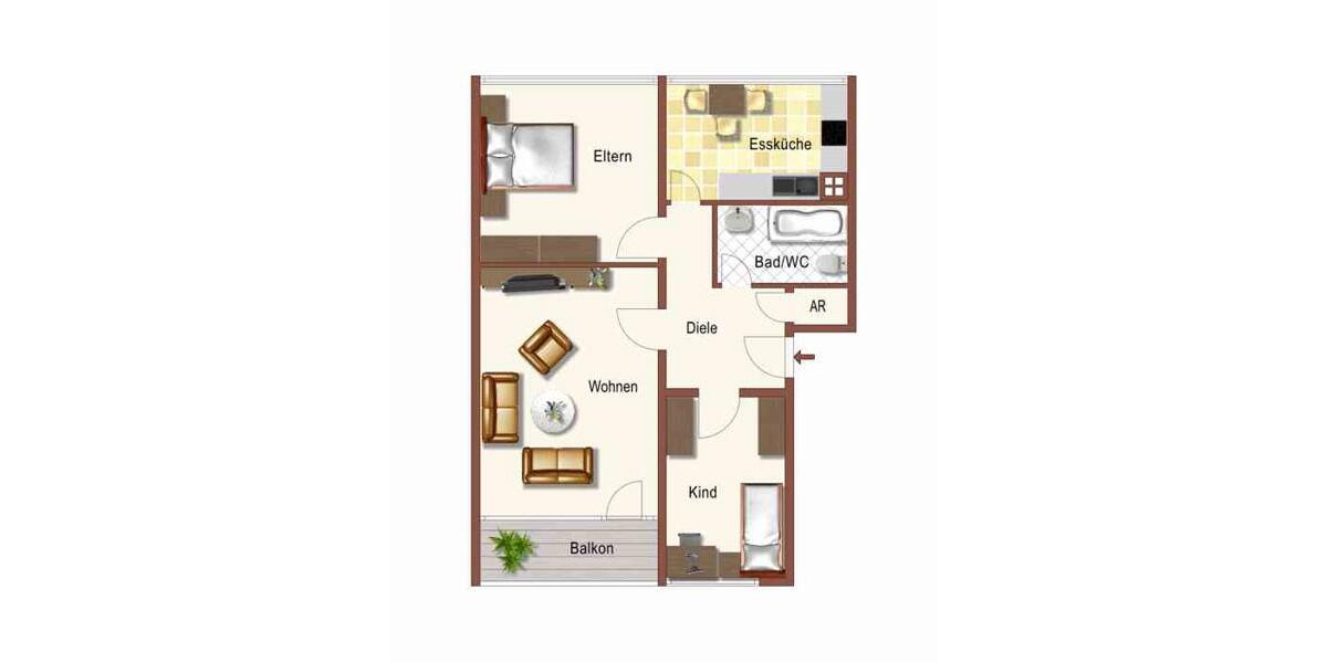 Etagenwohnung Dortmund Aplerbeck - 3.5 Zimmer, 71 m&sup2;, 625&euro; | Angebot:25140259