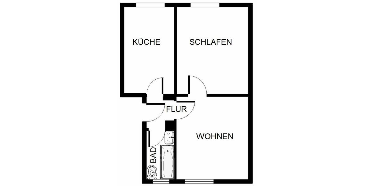 Etagenwohnung Bergkamen - 2.5 Zimmer, 44 m&sup2;, 359&euro; | Angebot:25893208