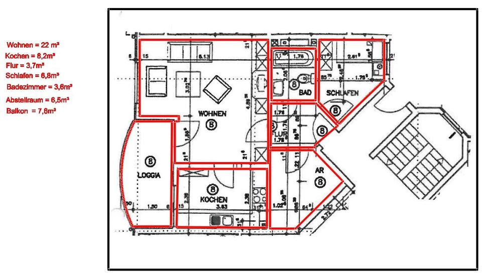 Etagenwohnung Witten - 2 Zimmer, 54 m&sup2;, 650&euro; | Angebot:26562108