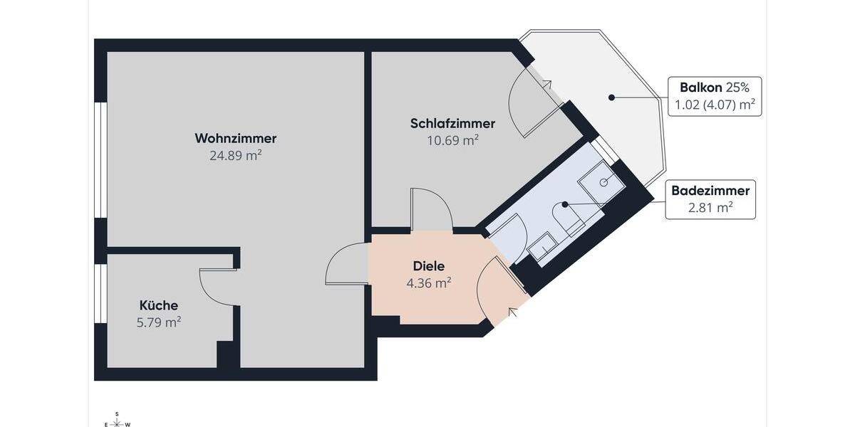 Etagenwohnung Dortmund Hombruch - 2 Zimmer, 50 m&sup2;, 500&euro; | Angebot:25381975