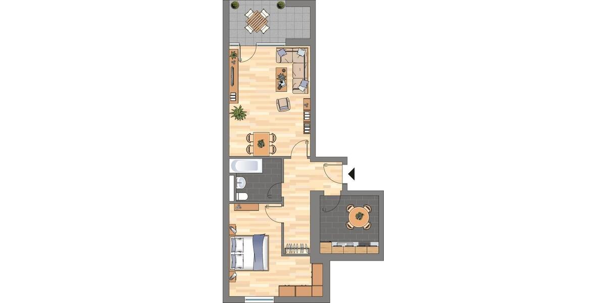 Dachgeschoßwohnung Witten - 2 Zimmer, 61 m&sup2;, 345&euro; | Angebot:26495972