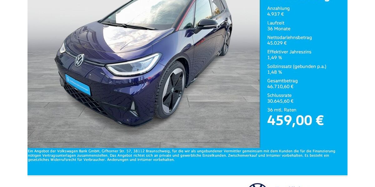 VW ID.3 1.396 km 49.944 &euro; Dortmund 44141