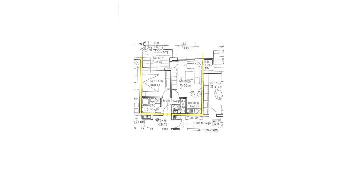 Etagenwohnung Iserlohn Gerlingsen - 2 Zimmer, 38 m&sup2;, 270&euro; | Angebot:26635277