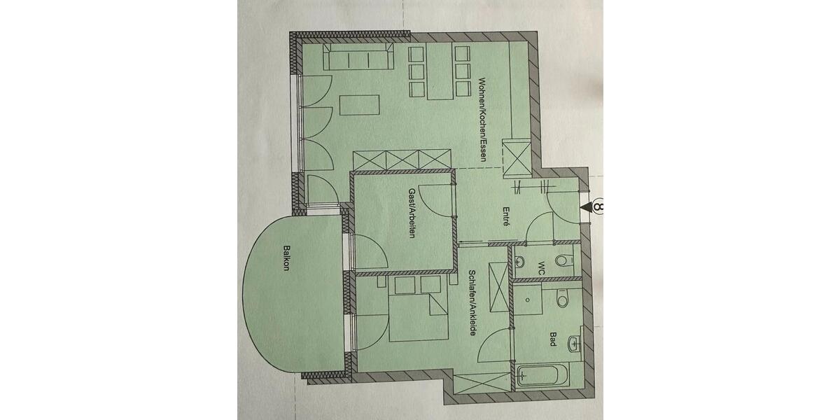 Etagenwohnung Dortmund Hombruch - 3.5 Zimmer, 77 m&sup2;, 1.415&euro; | Angebot:26613574