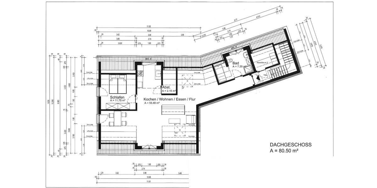 Dachgeschoßwohnung Iserlohn Letmathe - 2 Zimmer, 80 m&sup2;, 850&euro; | Angebot:24811479