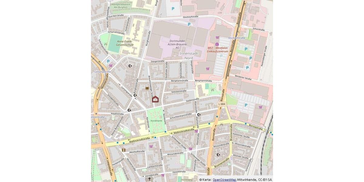 Etagenwohnung Dortmund Innenstadt Nord - 2 Zimmer, 51 m&sup2;, 510&euro; | Angebot:25118608