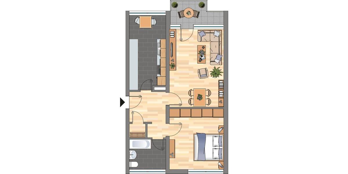 Dachgeschoßwohnung Dortmund Scharnhorst - 2 Zimmer, 63 m&sup2;, 526&euro; | Angebot:26356310