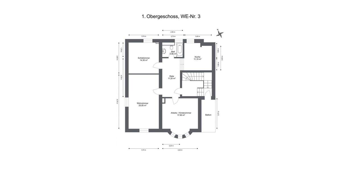 Etagenwohnung Lüdenscheid Brügge - 3 Zimmer, 84 m&sup2;, 119.000&euro; | Angebot:25664401