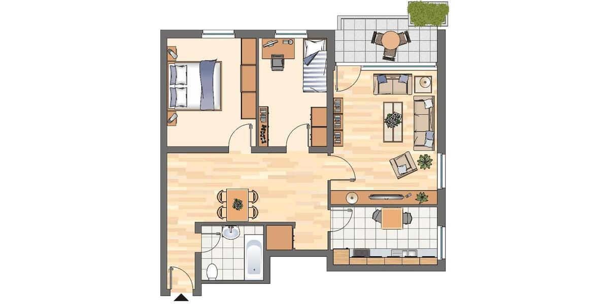 Etagenwohnung Kamen - 3 Zimmer, 83 m&sup2;, 396&euro; | Angebot:21809784