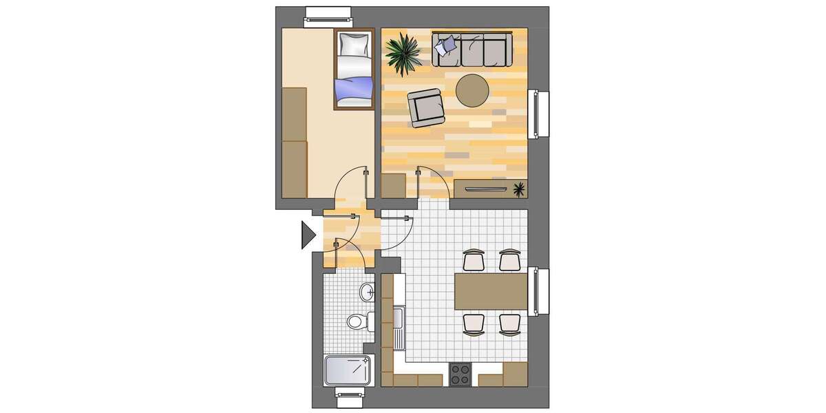 Etagenwohnung Dortmund Brünninghausen - 2 Zimmer, 43 m&sup2;, 406&euro; | Angebot:25768593