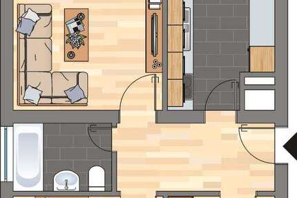 Wohnung Bergkamen Weddinghofen - 2.5 Zimmer, 54 m&sup2;, 429&euro; | Angebot:25878826