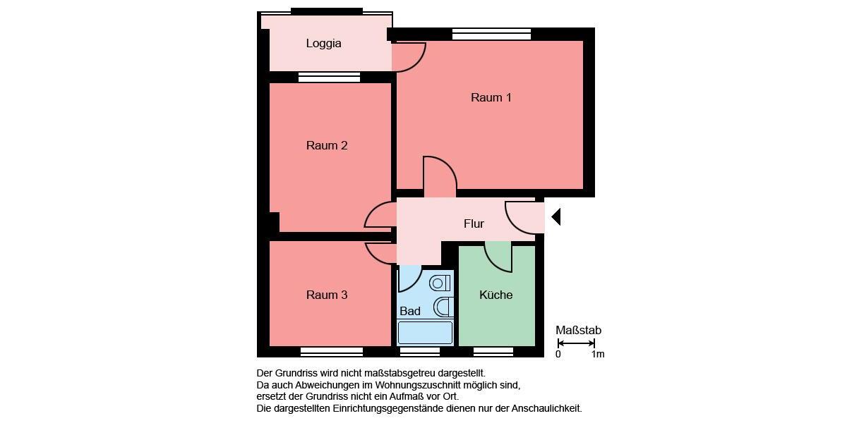 Etagenwohnung Menden (Sauerland) - 3 Zimmer, 64 m&sup2;, 479&euro; | Angebot:25515249