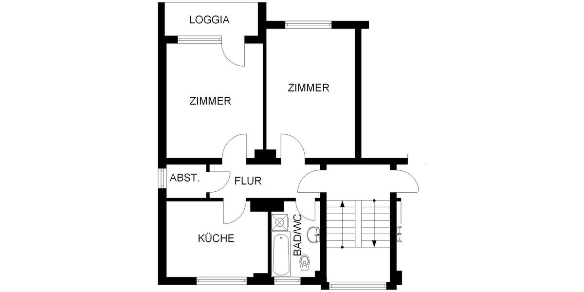 Etagenwohnung Hagen Hagen-Nord - 2 Zimmer, 56 m&sup2;, 380&euro; | Angebot:26535231