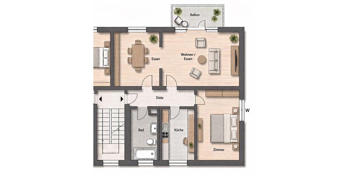 Etagenwohnung Dortmund Hörde - 3 Zimmer, 64 m&sup2;, 560&euro; | Angebot:26623800