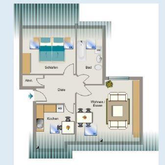 Dachgeschoßwohnung Bergkamen - 2.5 Zimmer, 61 m&sup2;, 459&euro; | Angebot:25834912