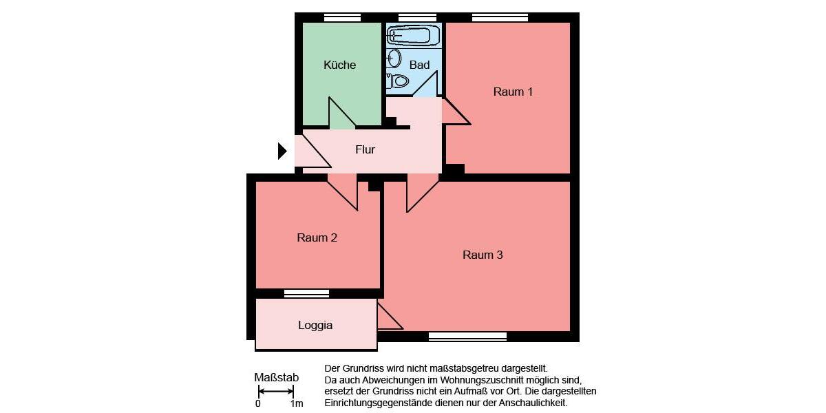 Erdgeschoßwohnung Hemer - 3 Zimmer, 64 m&sup2;, 439&euro; | Angebot:25104738